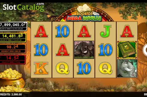 Скрин3. Book of Mega Moolah слот