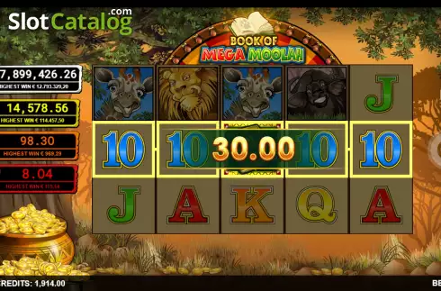 Скрин6. Book of Mega Moolah слот