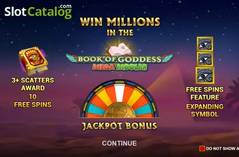Скрин2. Book of Goddess Mega Moolah слот