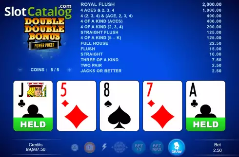 Скрин2. Double Double Bonus - Power Poker слот