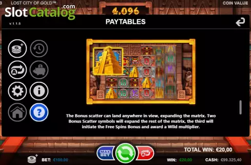 Скрин6. Lost City of Gold (Games Inc) слот