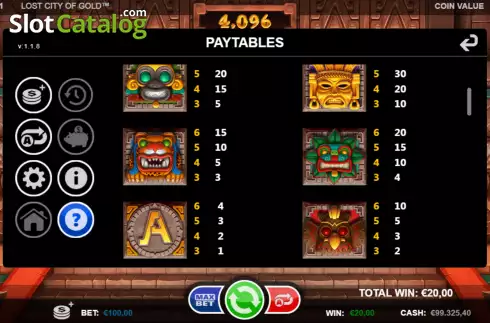Скрин8. Lost City of Gold (Games Inc) слот