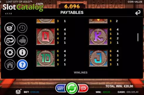 Скрин9. Lost City of Gold (Games Inc) слот