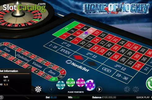 Скрин2. Home of Hockey European Roulette слот