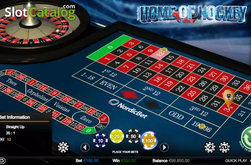 Скрин4. Home of Hockey European Roulette слот