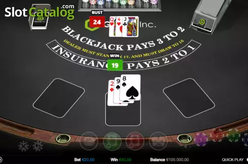 Скрин3. Multihand Blackjack (Games Inc) слот