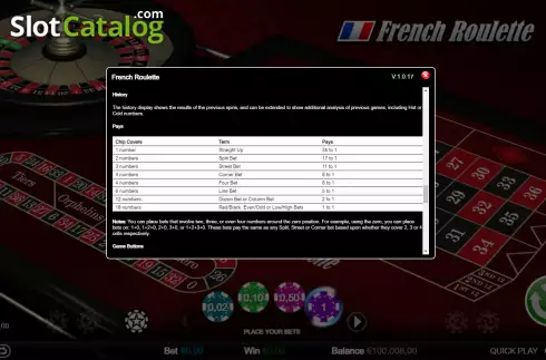 Скрин5. French Roulette (Games Inc) слот