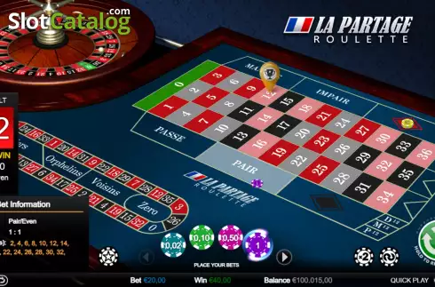 Скрин4. La Partage Roulette (Games Inc) слот