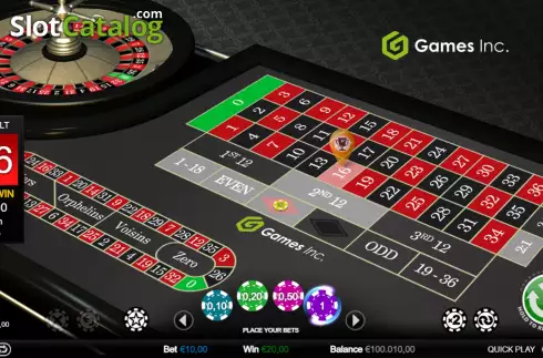 Скрин3. Lo-Roller European Roulette (Games Inc) слот