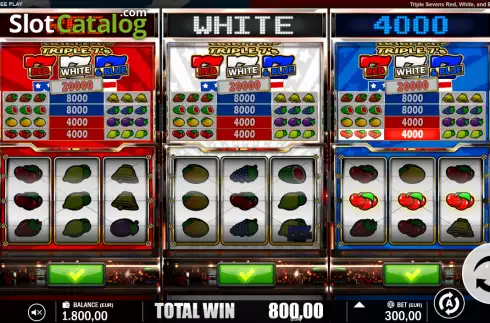 Скрин3. Triple 7's Red White and Blue слот