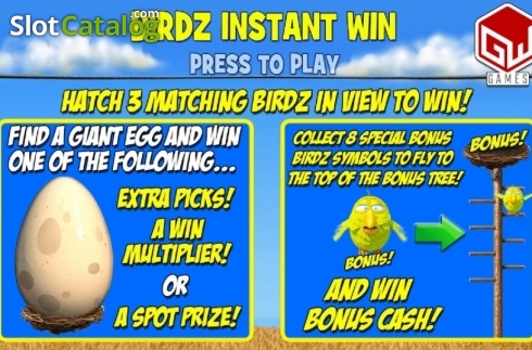 Скрин2. Birdz Instant Win слот