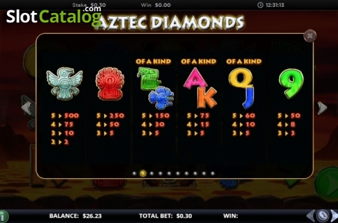 Скрин5. Aztec Diamonds слот
