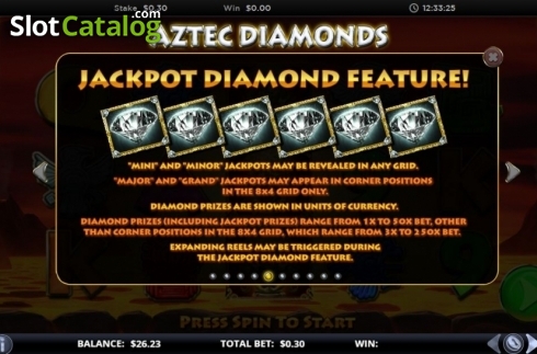 Скрин8. Aztec Diamonds слот