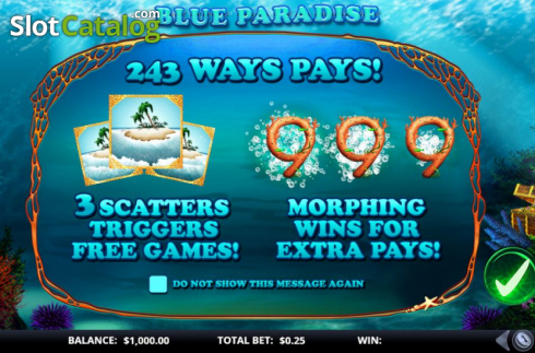 Скрин2. Blue Paradise слот