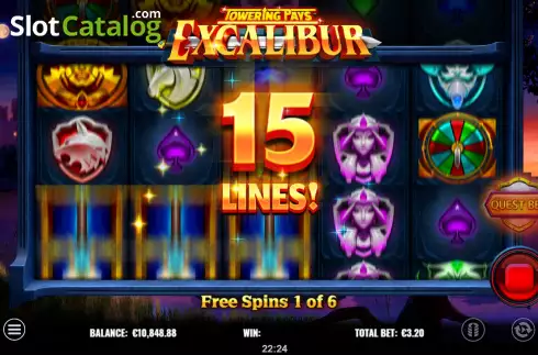 Скрин7. Towering Pays Excalibur слот