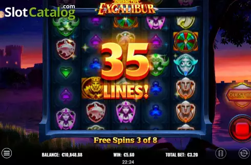 Скрин9. Towering Pays Excalibur слот