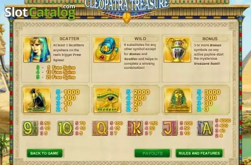 Скрин6. Cleopatra Treasure слот