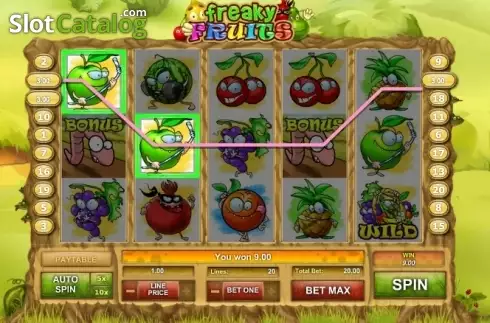 Скрин3. Freaky Fruits слот