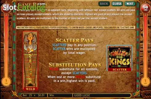 Скрин2. Valley of the Kings слот
