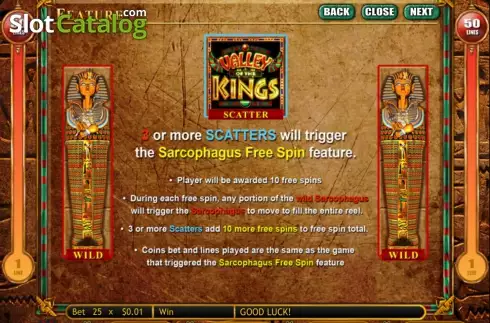 Скрин4. Valley of the Kings слот