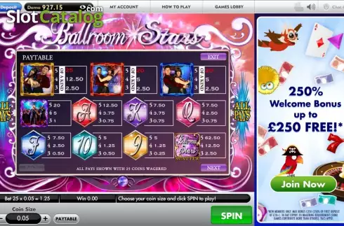 Скрин2. Ballroom Stars слот