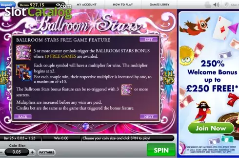 Скрин3. Ballroom Stars слот