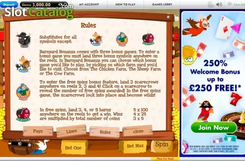 Скрин4. Barnyard Bonanza (Gamesys) слот