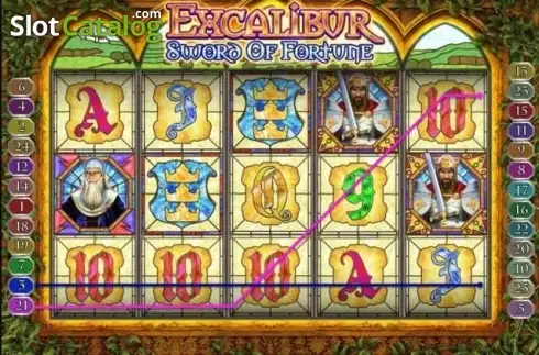 Скрин4. Excalibur Sword of Fortune слот