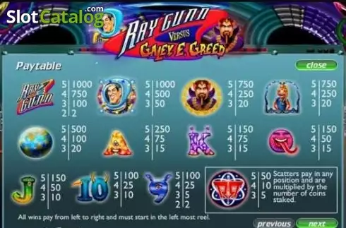 Скрин4. Ray Gunn Versus Galey E. Greed слот