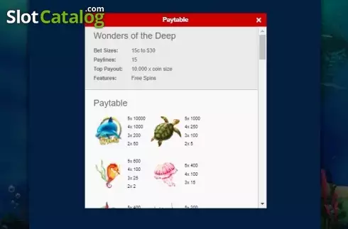 Скрин5. Wonders of the Deep слот