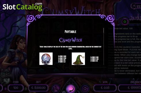 Скрин6. Clumsy Witch слот