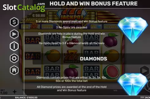 Скрин5. 777 Jackpot Diamond слот