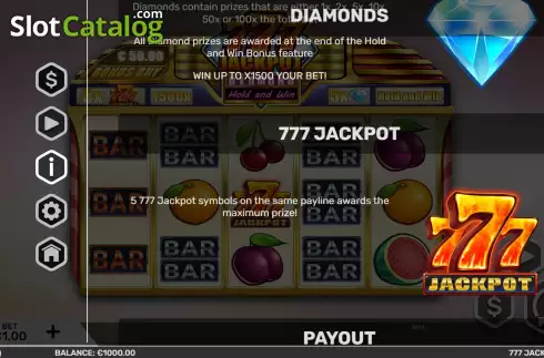 Скрин6. 777 Jackpot Diamond слот