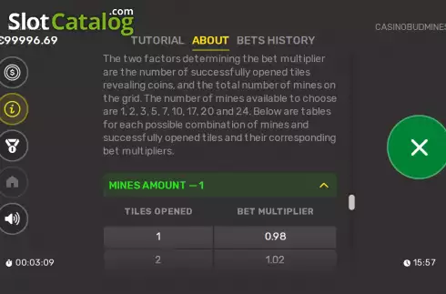 Скрин5. Casinobud Mines слот
