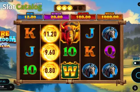 Скрин2. Fire and Freedom Rapid Hold & Win слот