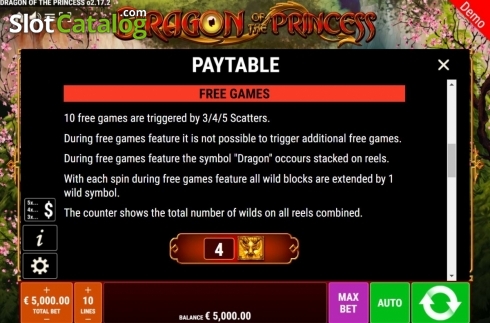 Скрин8. Dragon of the Princess слот