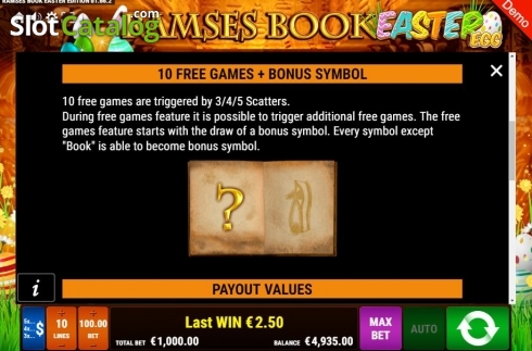 Скрин7. Ramses Book Easter Egg слот