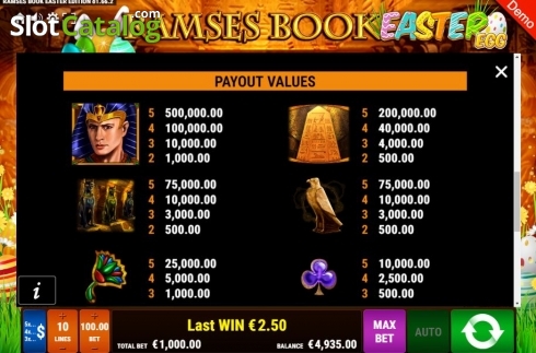Скрин8. Ramses Book Easter Egg слот