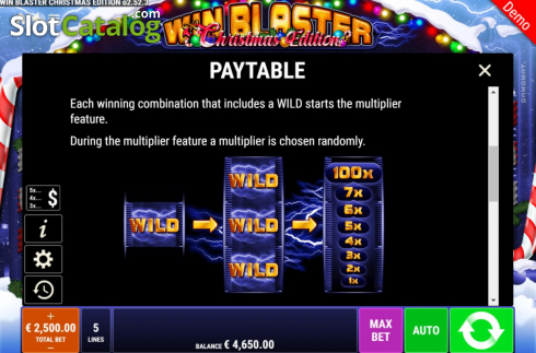 Скрин7. Win Blaster Christmas Edition слот