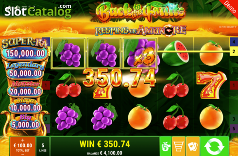 Скрин5. Back to the Fruits Respins of Amun-Re слот
