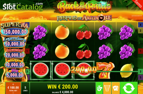 Скрин7. Back to the Fruits Respins of Amun-Re слот