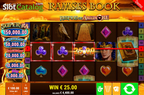 Скрин4. Ramses Book Respins of Amun-Re слот