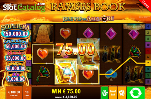 Скрин6. Ramses Book Respins of Amun-Re слот