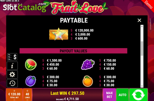 Скрин7. Fruit Love слот