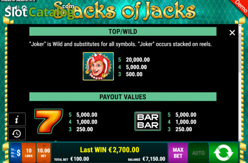 Скрин6. Stacks of Jacks слот