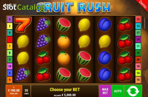 Скрин2. Fruit Rush (Gamomat) слот