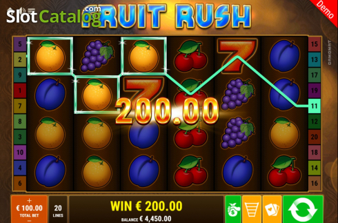 Скрин4. Fruit Rush (Gamomat) слот