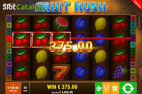 Скрин6. Fruit Rush (Gamomat) слот