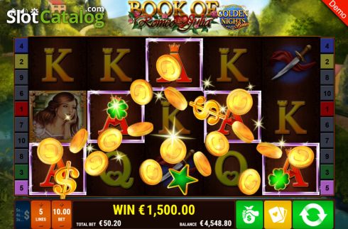 Скрин3. Book of Romeo and Julia Golden Nights слот