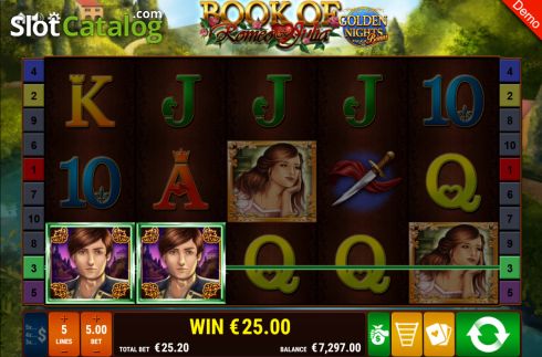 Скрин4. Book of Romeo and Julia Golden Nights слот